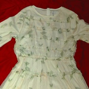 Rare Dainty Jewells Floral Flower Maxi Dress Size XL White Rose New